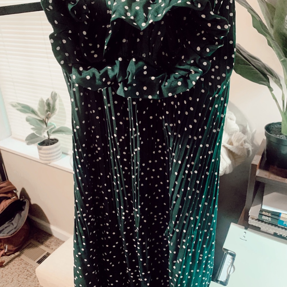Dark green polka dot skirt